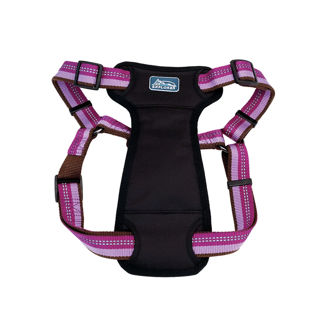 K9 Explorer® Reflective Adjustable Padded Dog Harness, Orchid, Large - 1" x 26"-38"