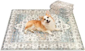 kathson Reusable Puppy Pads, 47 x 63 Inch Washable Puppy Pads Pet Dog Training Pads Non-Slip Waterproof Rabbit Cage Liner Whelping Pads Litter Mat for Dogs Cats , Style D(1 Pcs )