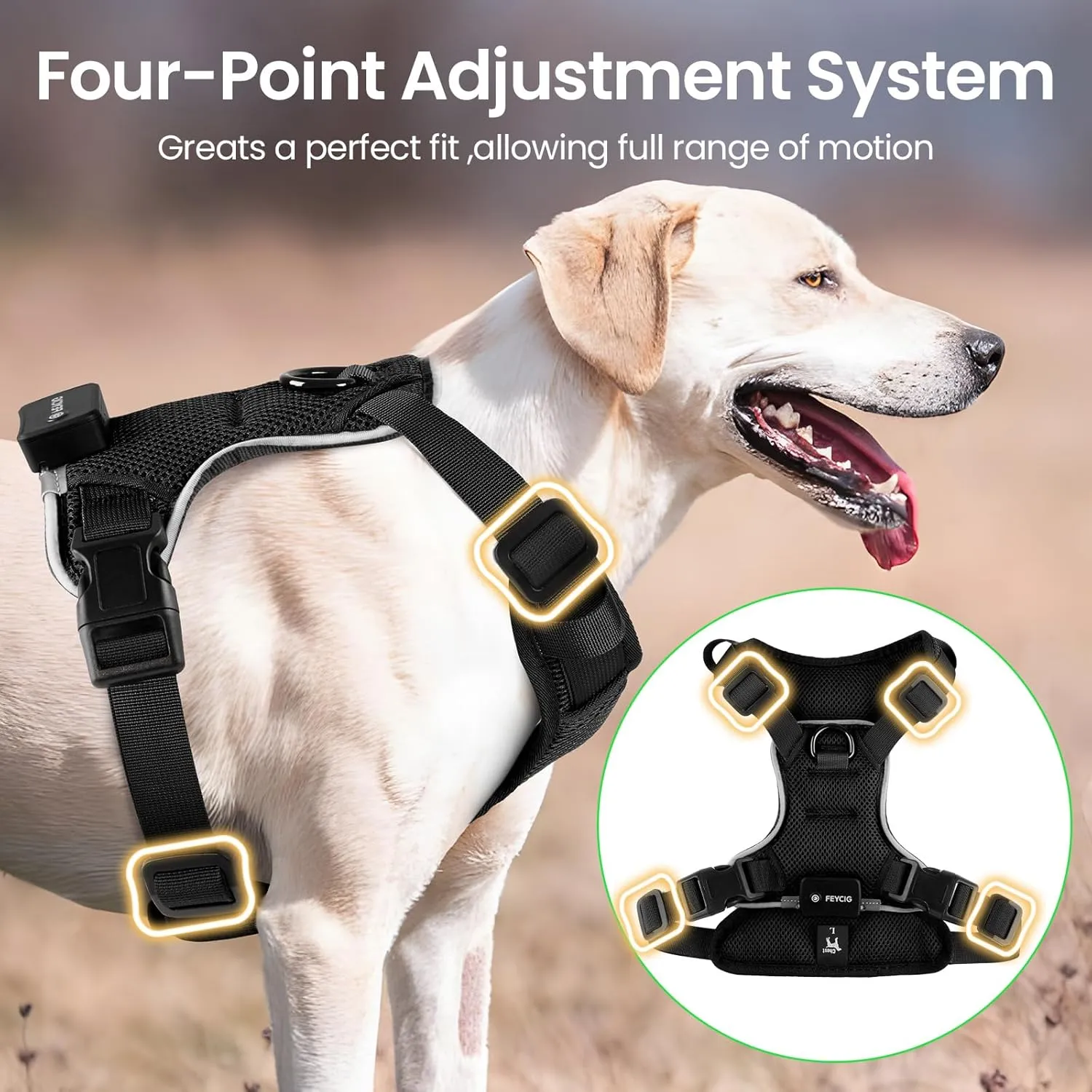 Light Up Dog Harness,No Pull Led Dog Harness Rechargeable, Reflective Lighted Safety Vest for Small Medium Large Dogs,High Visibility,4 Point Adjustable,Breathable Soft Mesh,Black,S