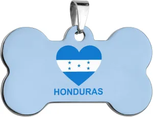 Love Honduras Dog Tags for Pets Personalized Cute Dog Name ID Tags Stainless Steel Dog Collar Tag