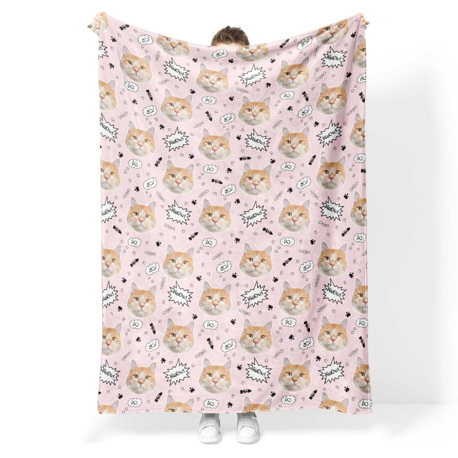 Meow Cat Personalised Blanket