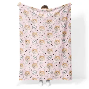 Meow Cat Personalised Blanket