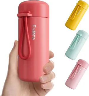 Mini Water Bottle 5oz, Small Insulated Water Bottle for Hot&Cold Drinks, Water Bottle Purse with Carry Handle - 100% Leakproof Perfect for School, Travel...(Coral Red)