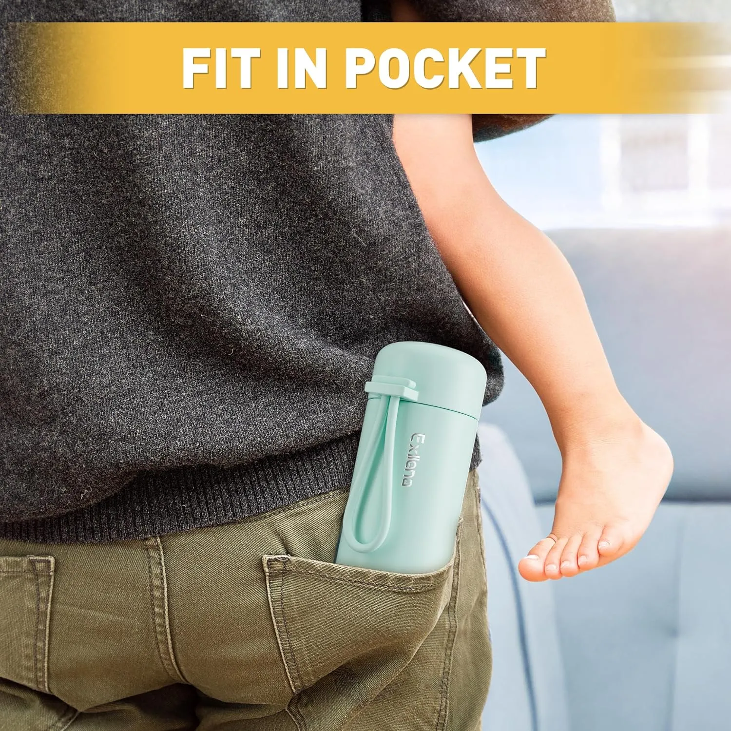 Mini Water Bottle 5oz, Small Insulated Water Bottle for Hot&Cold Drinks, Water Bottle Purse with Carry Handle - 100% Leakproof Perfect for School, Travel...(Mint)
