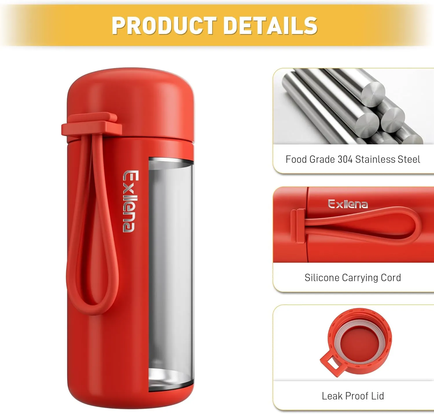 Mini Water Bottles 5oz Pack of 2, Small Insulated Water Bottles for Hot&Cold Drinks, Water Bottle Purse with Carry Handle - 100% Leakproof Perfect for School, Travel...(Mint Red)