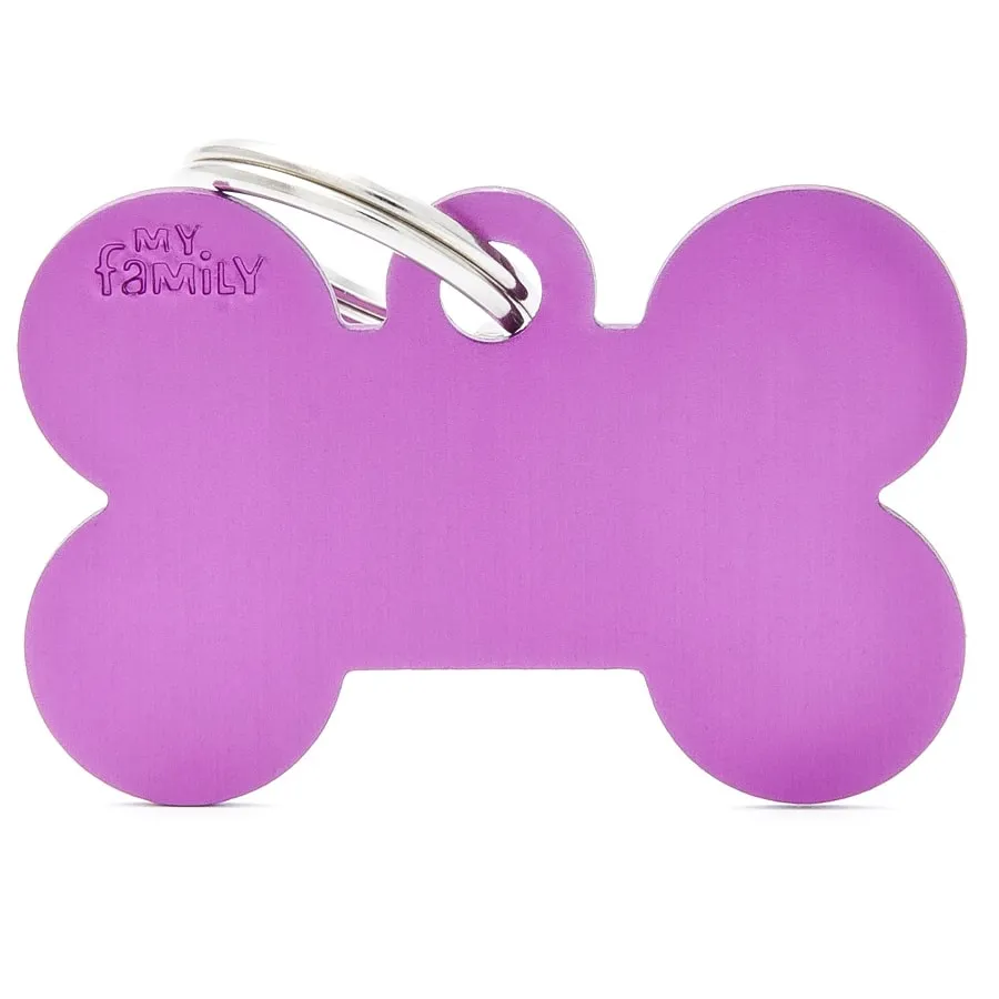 My Family ID Tags Basic Bone Purple