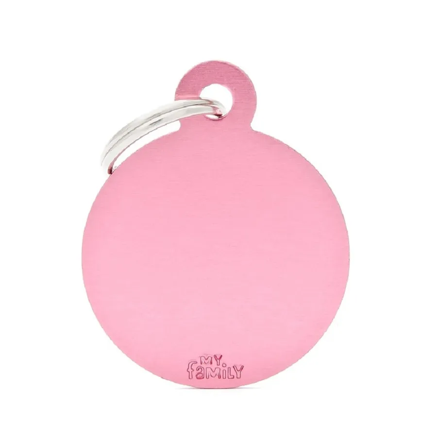 My Family ID Tags Basic Circle Pink