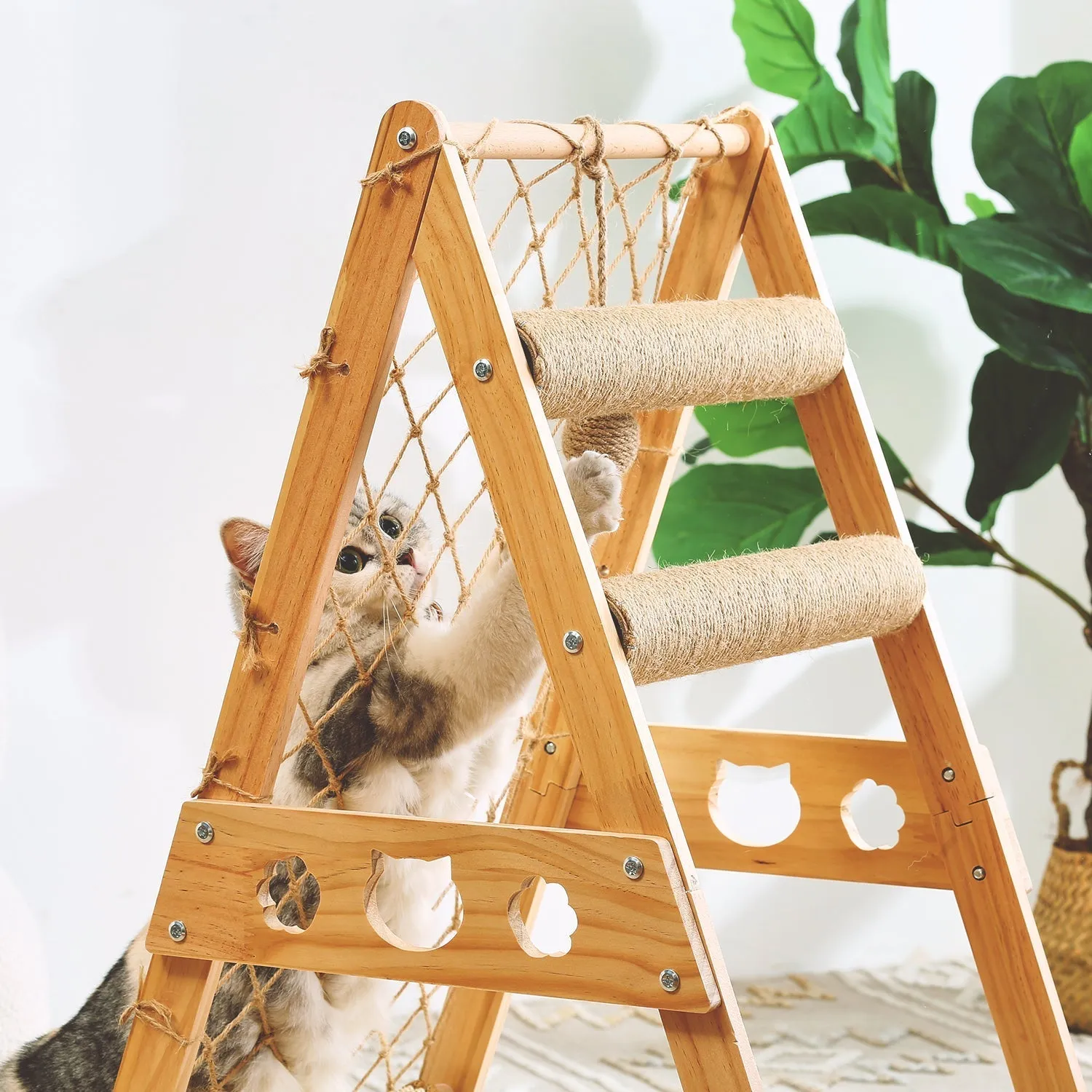 New Large Size Pet Climbing Net Cat Climbing Frame Wooden Cat Nest