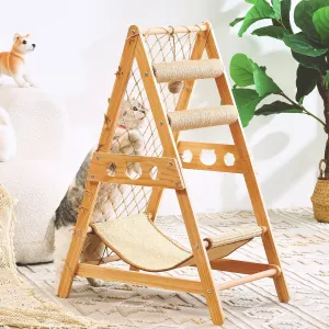 New Large Size Pet Climbing Net Cat Climbing Frame Wooden Cat Nest