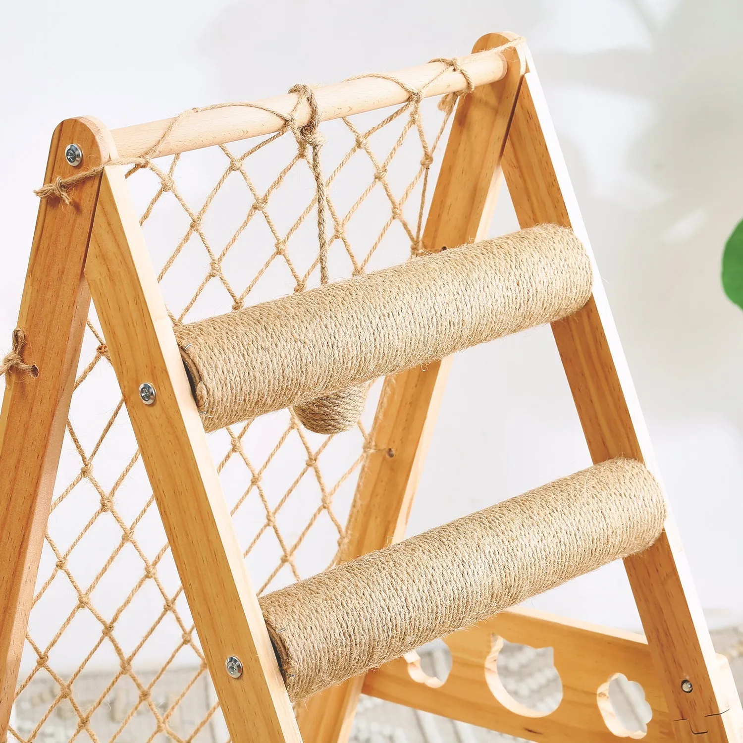 New Large Size Pet Climbing Net Cat Climbing Frame Wooden Cat Nest