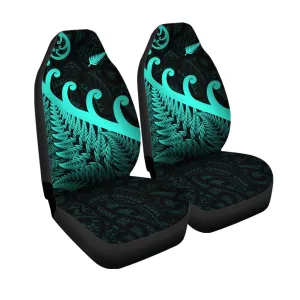 New Zealand Rugby Maori Car Seat Coverlver Fern Koru Vibes Turquoise