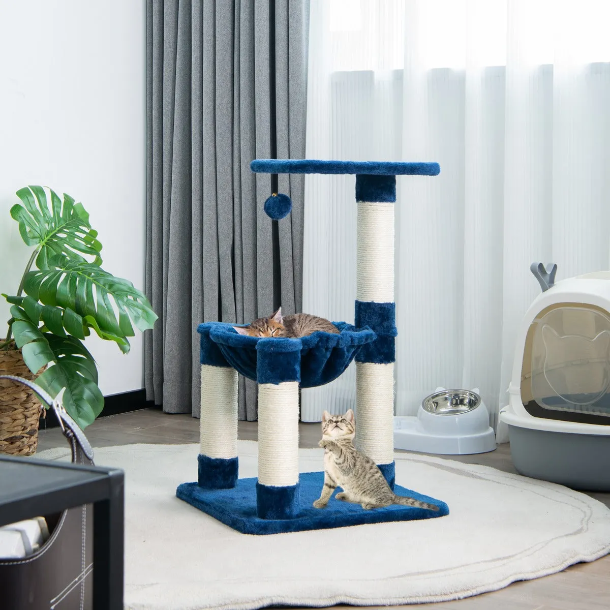 NNECW Multi-level Cat Tree with Cosy Hammock for Cats