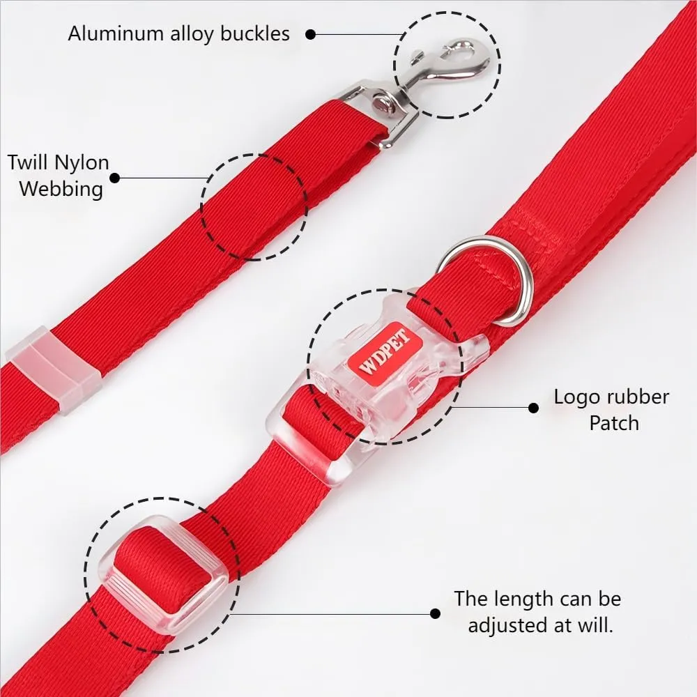 No Pull Dog Harness for Small Medium Dogs, Puppy Harness & Anti-Twist Leash Set, Adjustable & Padded, Puppy Harness with 2 Ultra-Light Aluminum Alloy Leash Clips (Red, Medium)