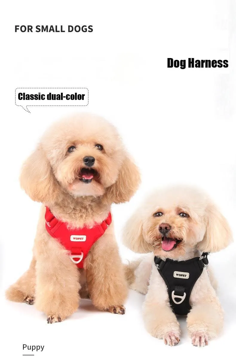 No Pull Dog Harness for Small Medium Dogs, Puppy Harness & Anti-Twist Leash Set, Adjustable & Padded, Puppy Harness with 2 Ultra-Light Aluminum Alloy Leash Clips (Red, Medium)