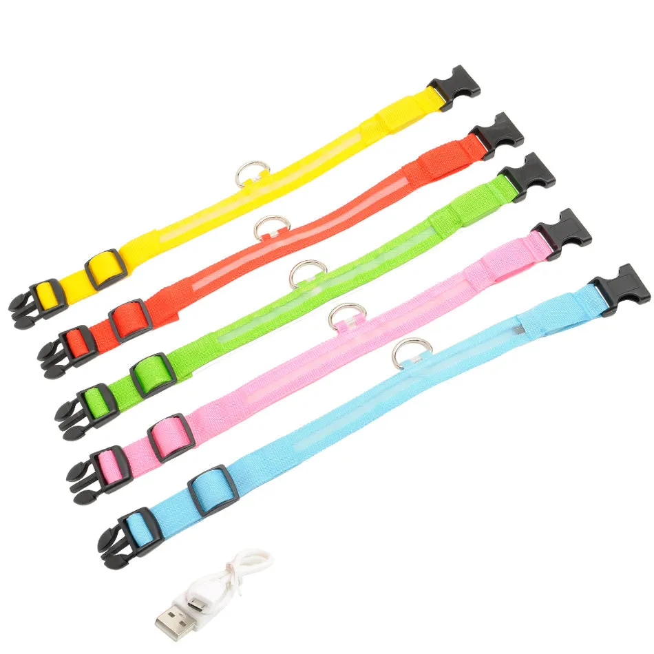 Nylon LED Pet Dog Collar Night