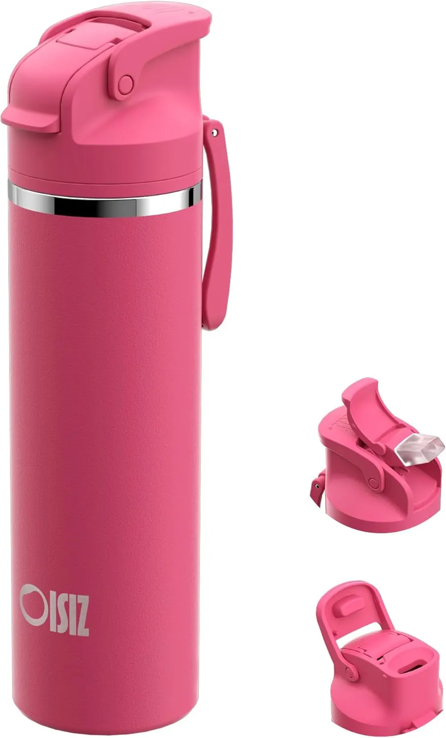 OISIZ Insulated Water Bottle 24 oz with 2-in-1 Straw and Swig Lid, Leakproof and BPA Free, Keep Cold 24H, Vacuum Stainless Steel Water Bottle for School, Travel and Sports, All Dishwasher Safe