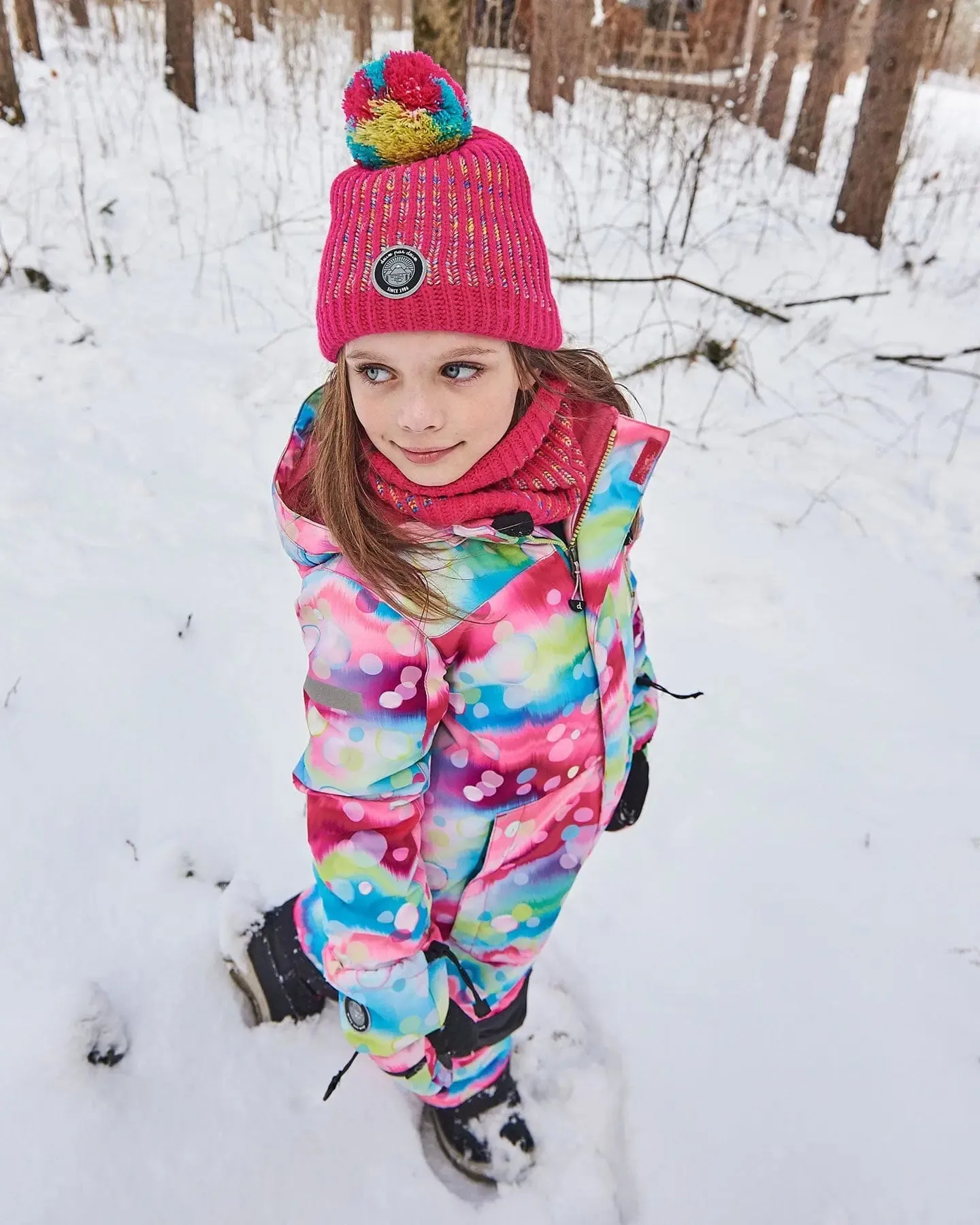 One Piece Snowsuit Printed Multicolor Bubbles