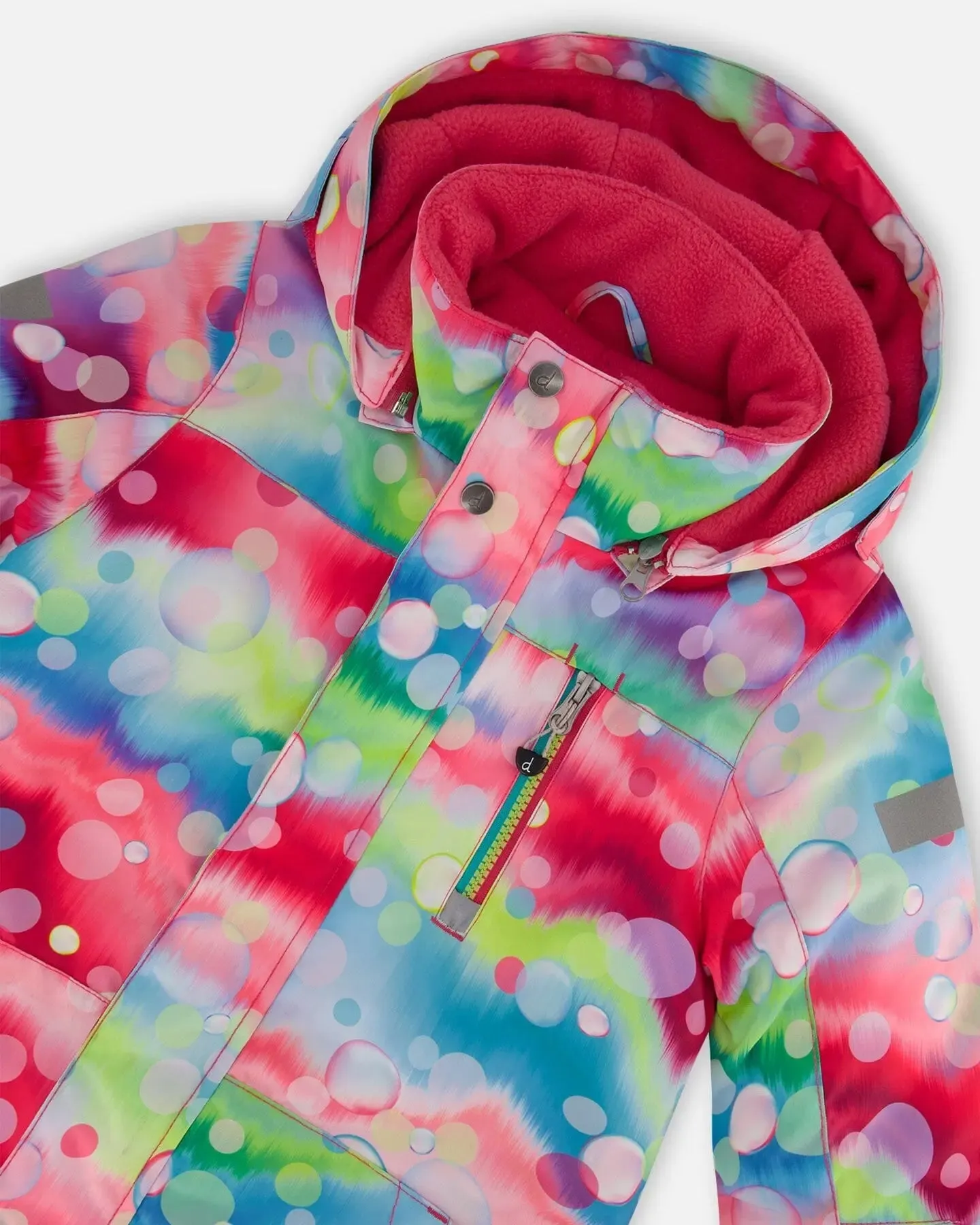 One Piece Snowsuit Printed Multicolor Bubbles