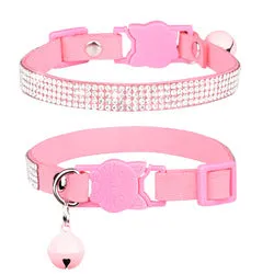 PAWS ASIA Wholesale Pet Accessories Breakaway Luxury Rhinestone Dog Cat Collar With Bells