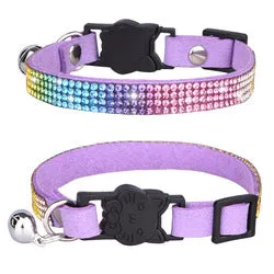 PAWS ASIA Wholesale Pet Accessories Breakaway Luxury Rhinestone Dog Cat Collar With Bells