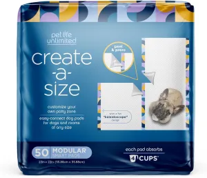 Pet Life Unlimited Create-a-Size Puppy Pads, Pee Pads for Dogs, Dog Training Pads - Fragrance Free Dog Pads, - Made in The USA - 22" x 22" - 50 Count (Pack of 1)