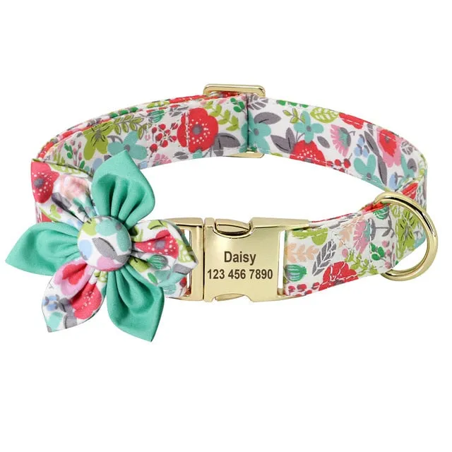 Pet Puppy Cat Collar Custom Nylon Printed Dog Nameplate Personalized Tag Collars