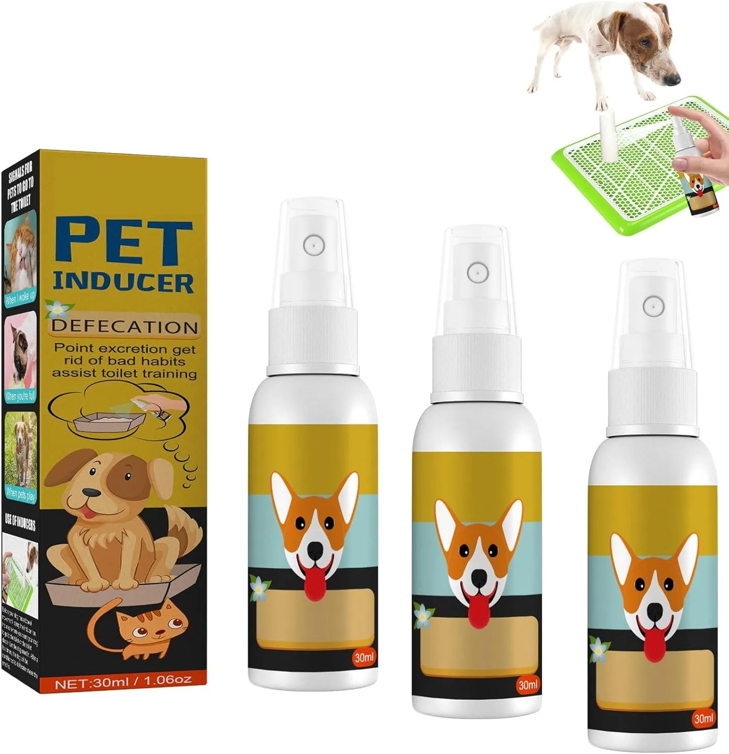 Pet Training Spray, Dog Potty Training Spray, Pet No-Go & Puppy Potty Training Spray, Attract Dog to Pee in One Spot, Training Corrector for Puppies & Dogs for Indoor & Outdoor Use