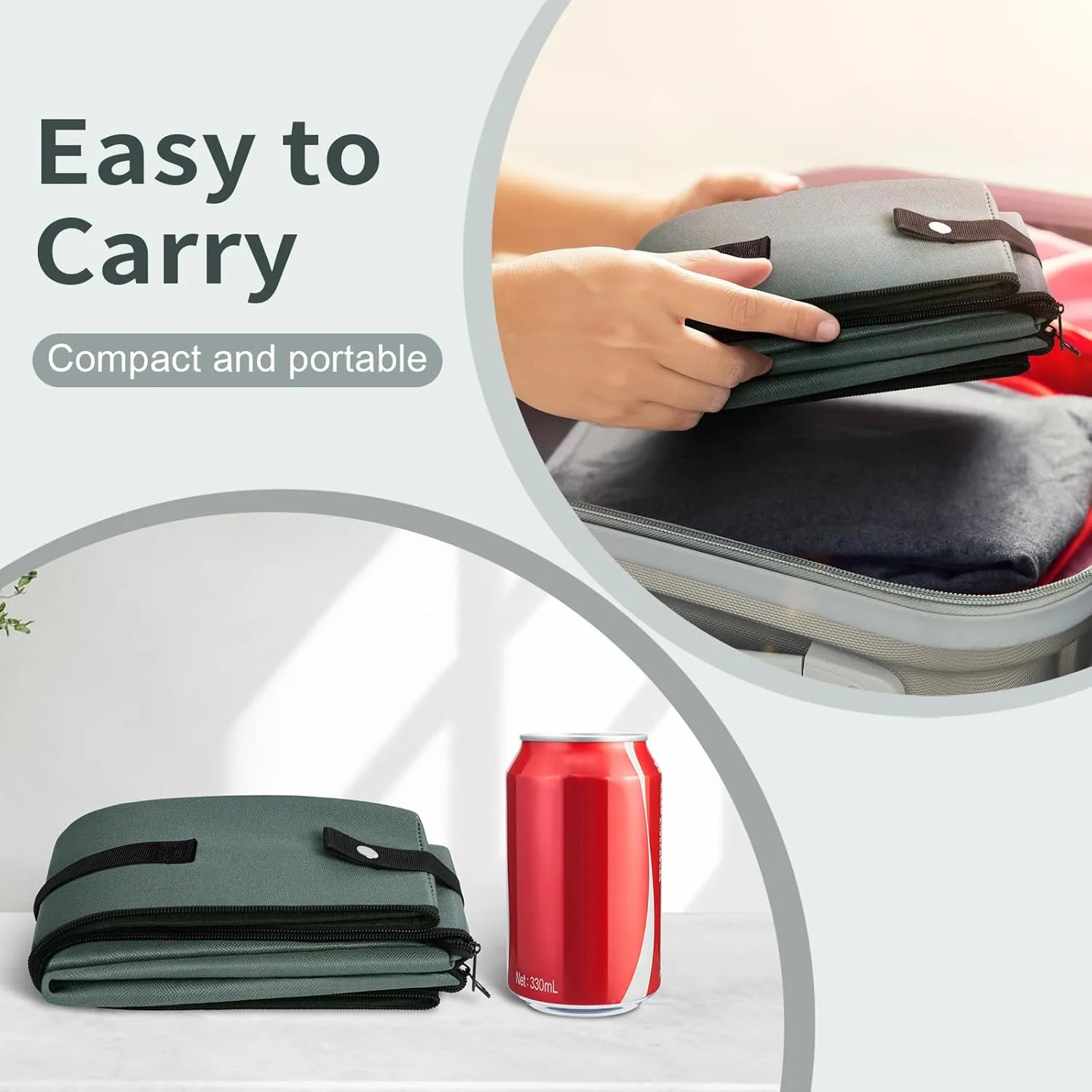 Portable Litter Box with Lid, Leak-Proof Collapsible Cat Litter Box Great for Travel Hotel Stays and Road Trip 16x12x4.3 Inches