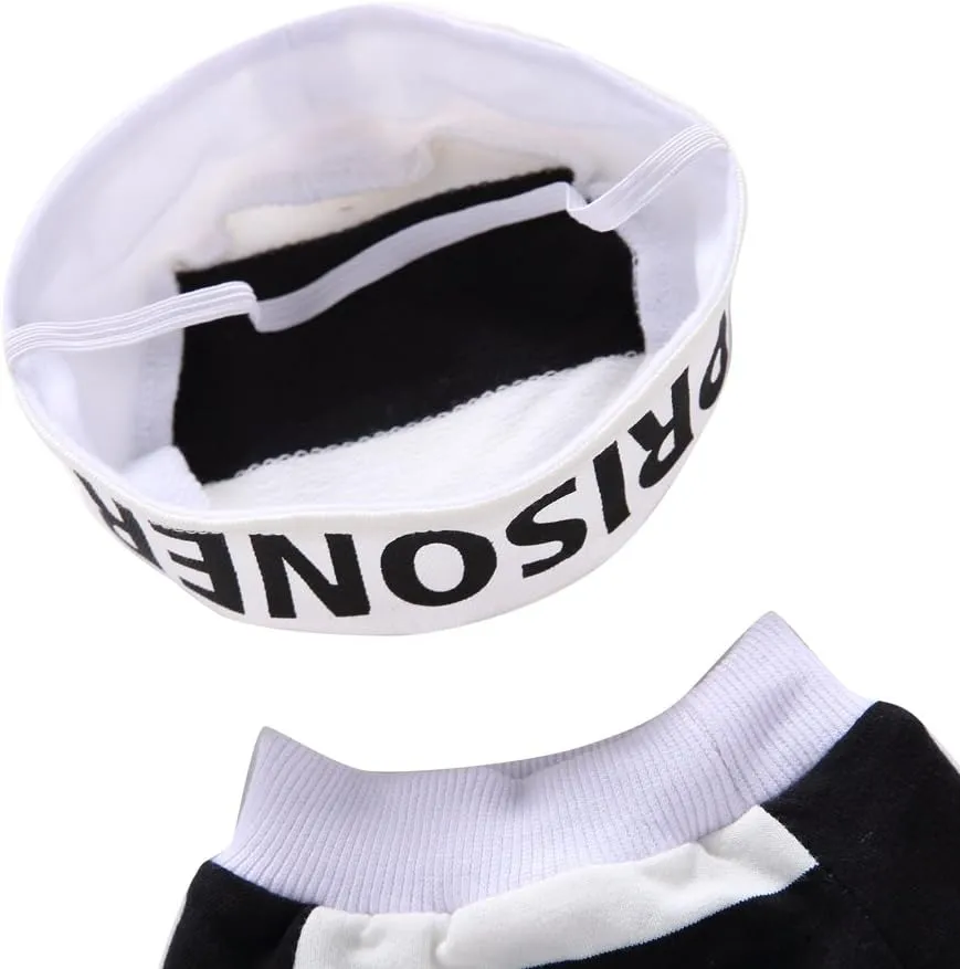 Puppy Prisoner Costume Halloween Christmas Funny Party Cosplay Clothes for Cat, Small Dog (X-Small, Prisoner)