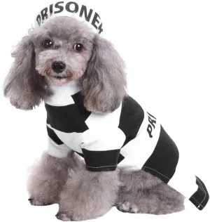 Puppy Prisoner Costume Halloween Christmas Funny Party Cosplay Clothes for Cat, Small Dog (X-Small, Prisoner)