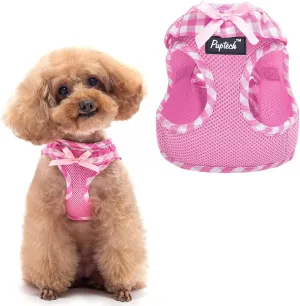 PUPTECK Dog Harness for Puppy and Small Sized Dogs, Step-in No Pull Soft Mesh Vest Harness for Cats Small Pets Walking, Pink, New S