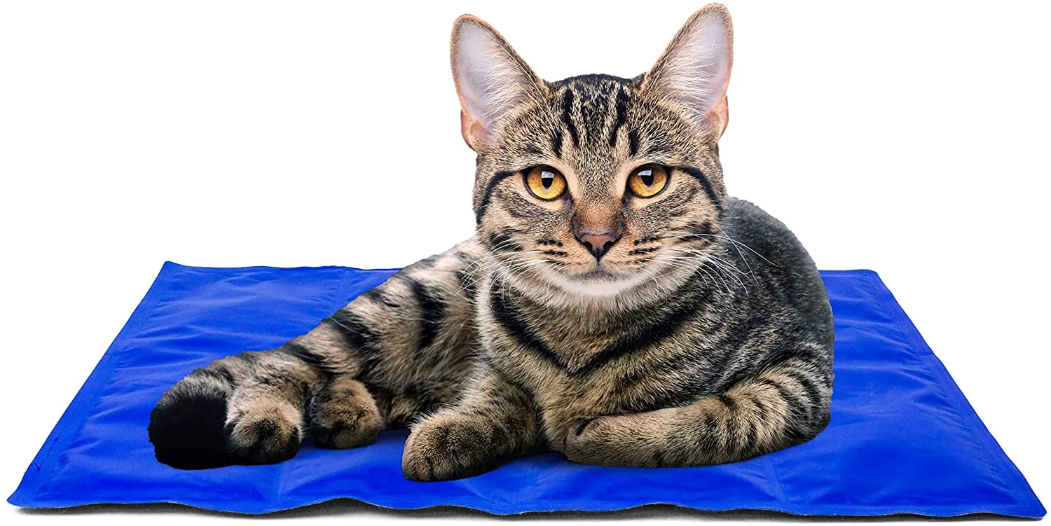 Pure Blue Color Dog & Cat Cool Mat, Self Cooling Gel Mat Pads Pet Cool Beds