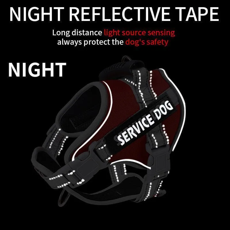 Reflective Nylon Adjustable Dog Harness Vest NO PULL