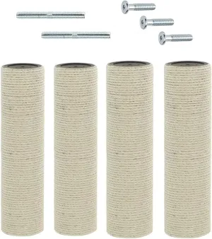 SHENGOCASE 4-Pack Cat Tree Replacement Post 13.8" L, 3.15"  Pole with M8 Bolt, Cat Tower Relacement Post, DIY Cat Scratching Post Replacement Part Pole