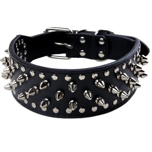 Spiked Leather Dog Collar