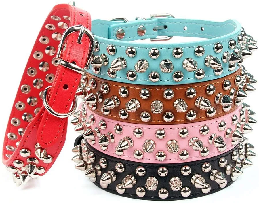 Spiked Leather Dog Collar