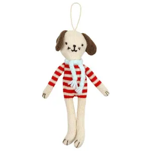 Stripy Dog Christmas Tree Decoration by Meri Meri