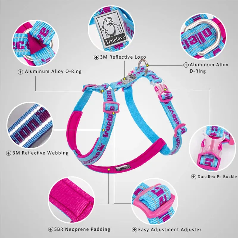 Truelove Reflective No-Pull Dog Harness - Tactical Military Training Design with Neoprene Padding and Adjustable Comfort Mesh