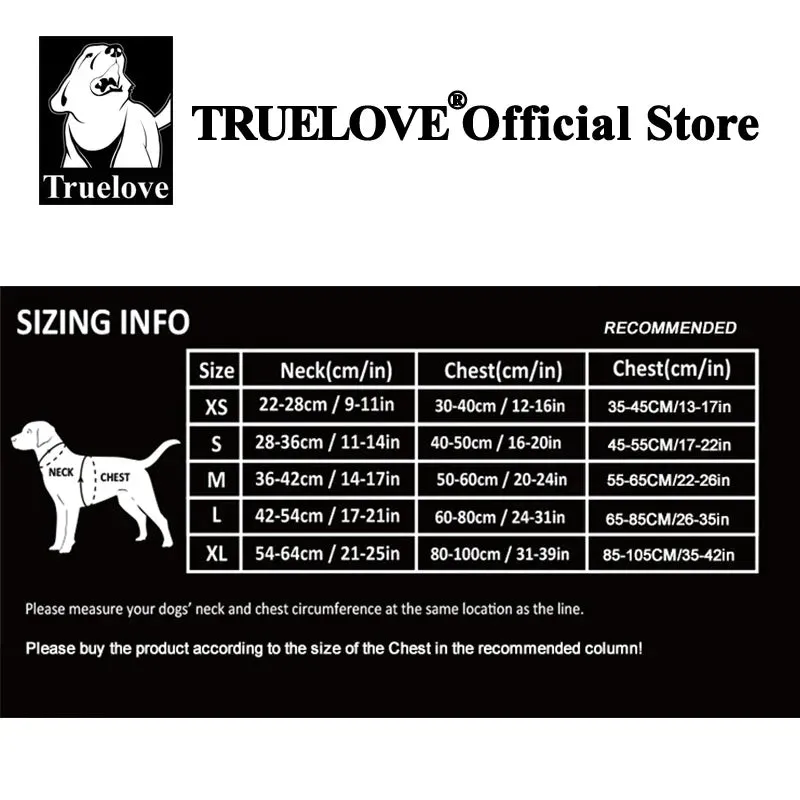 Truelove Reflective No-Pull Dog Harness - Tactical Military Training Design with Neoprene Padding and Adjustable Comfort Mesh