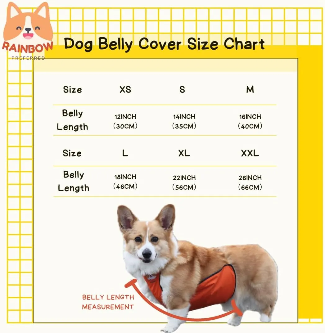 Waterproof Dog Belly Cover, Dog Apron, Washable, Easy to Use & Clean. Pet Costume for Short Leg Dogs Small Puppy & Corgi