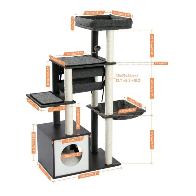 Wooden Multi-Level Cat Climbing Frame Tree