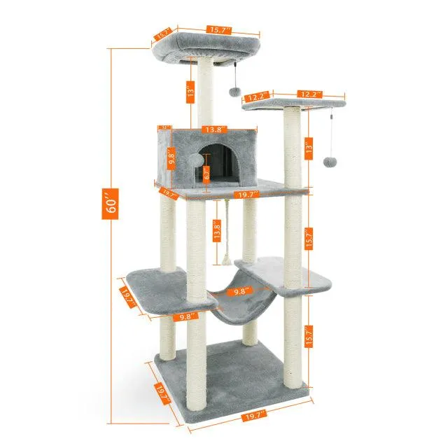 Wooden Multi-Level Cat Climbing Frame Tree