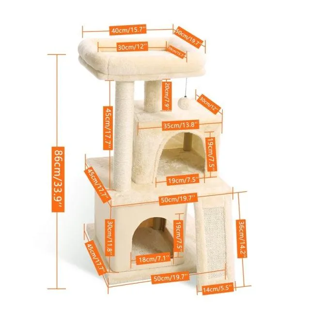Wooden Multi-Level Cat Climbing Frame Tree